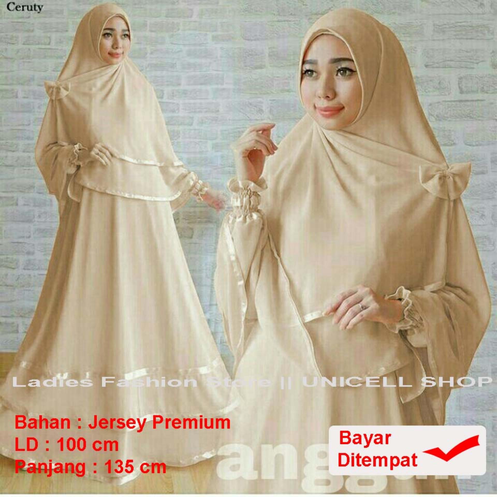 UC Baju Gamis Muslimah syari Fitri Busui / Set Terusan Maxi / Syari Simple Elegant / Baju Muslim Wanita / Kebaya Modern (ggunan) 1N - COKLAT SUSU /Hijab Muslimah / Baju Muslimah Wanita / Syari Syari'i Muslim / Gaun Muslim / Long Dress Muslimah Wanita