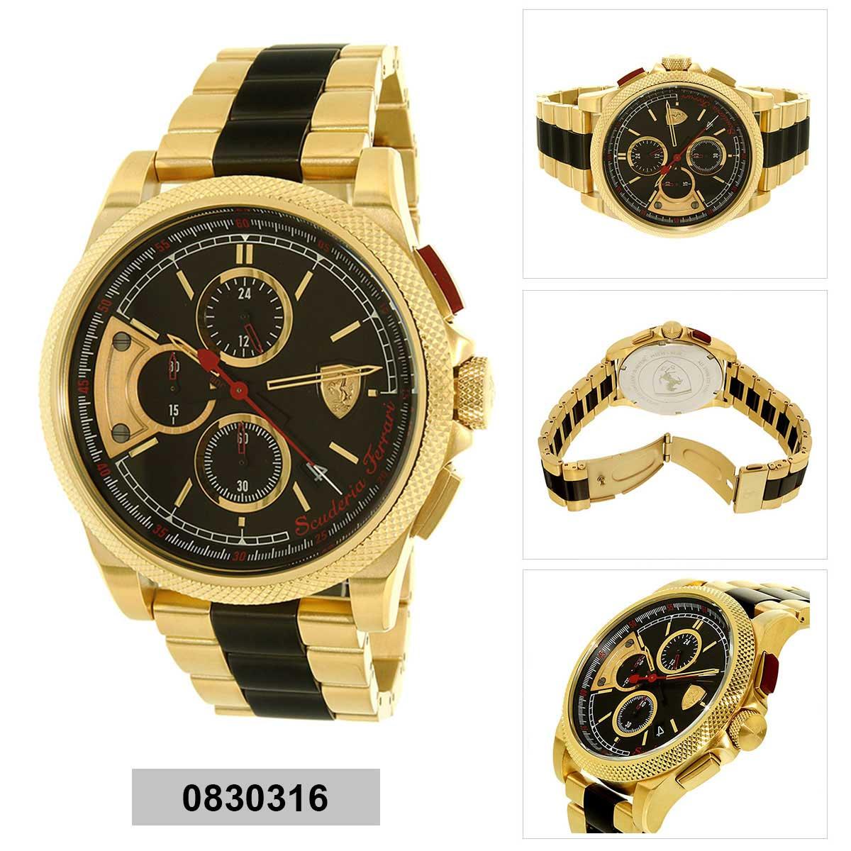 Ferrari Ferrari Formula Italia Warna-warni Casing Baja Tahan Karat Two-Tone Stainless Gelang Baja Mens NWT + Warranty 0830316