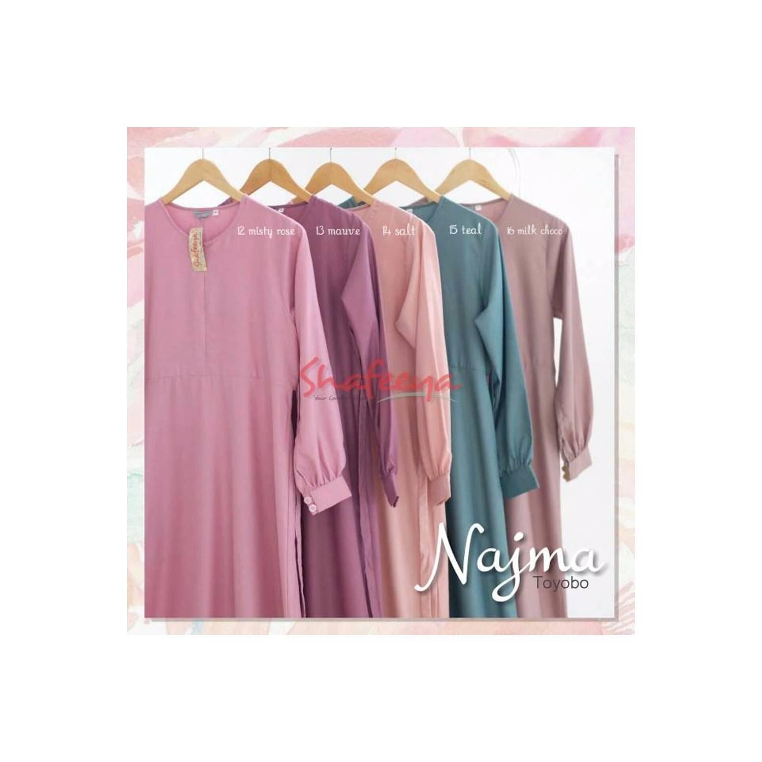 MURAH BANGET Gamis Najma toyobo warna PASTEL by Shafeeya