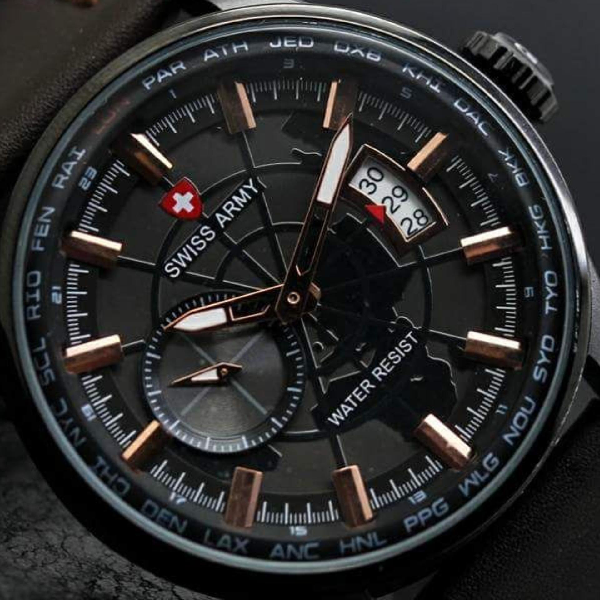 JAM TANGAN PRIA SWISS ARMY SA997GGS TANGGAL SAMPING LABA-LABA KEREN SIMPEL BERKUALITAS