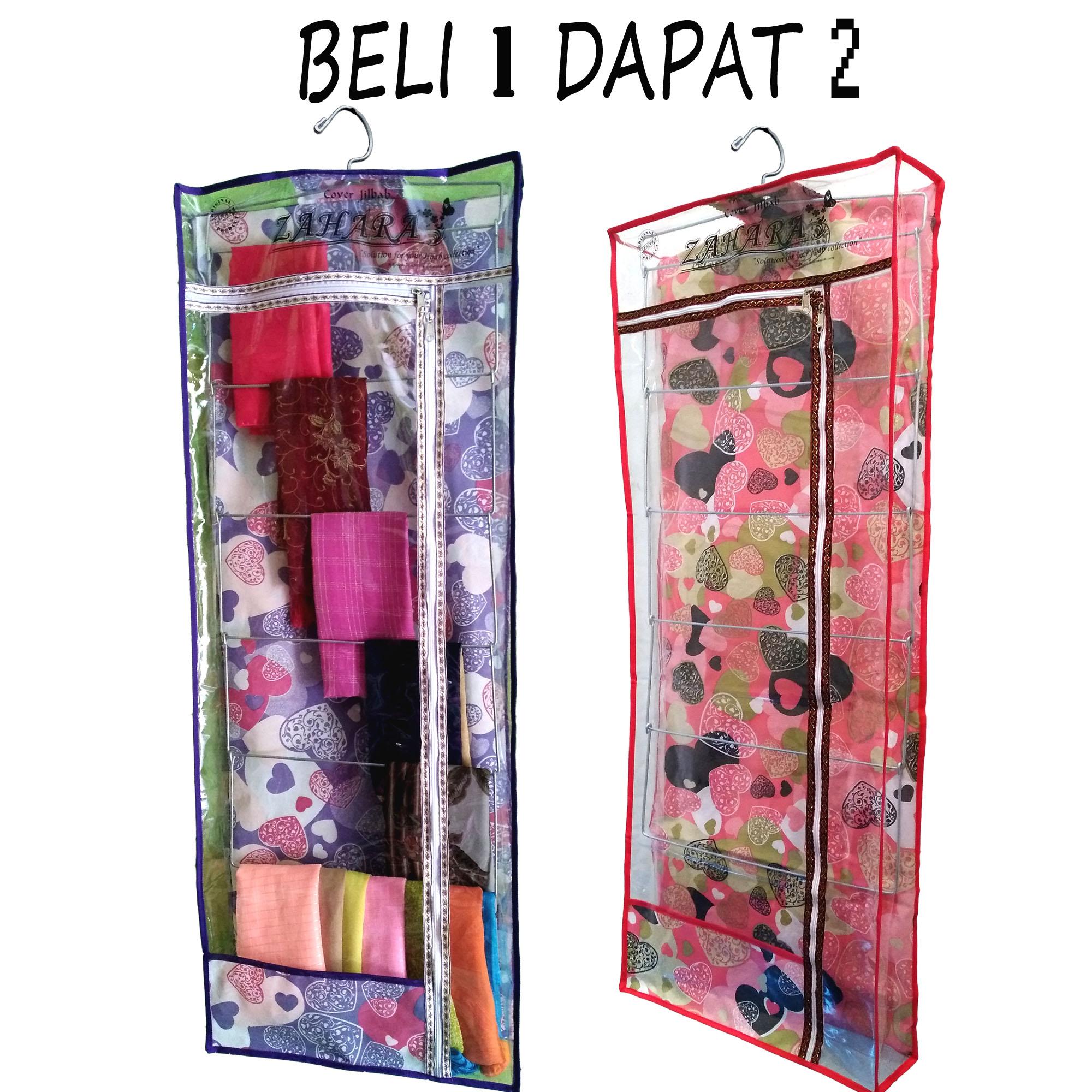 Rak Jilbab Jumbo Double PROMO merah ungu love