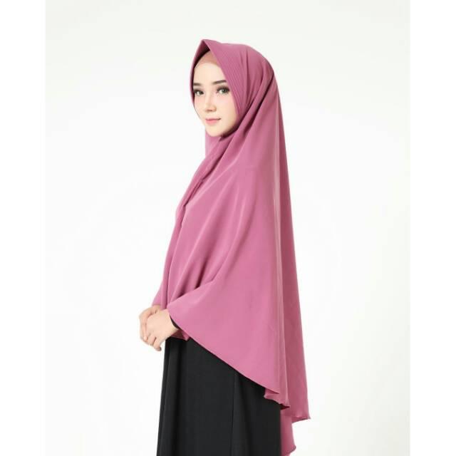 HIJAB/KHIMAR JUMBO PET ANTEM 80X100 WOLFIS/BERGO INSTAN/BEST SELLER/BERGO SYARI POLOS/JILBAB INSTAN (hitam)