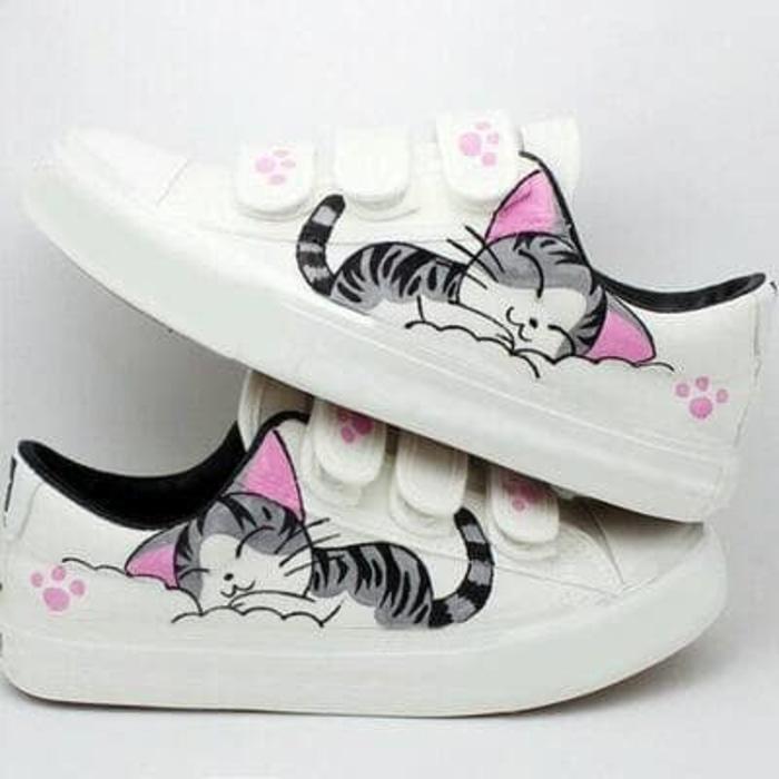 SNEAKER PREPET KUCING - Sepatu Wanita Keren - Sepatu Fashion Wanita - Sepatu Import Termurah - Sepatu Wanita Terbaru