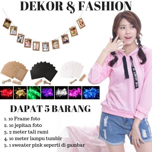 PAKET 5 - FRAME LAMPU DAN SWEATER TALI TULIS