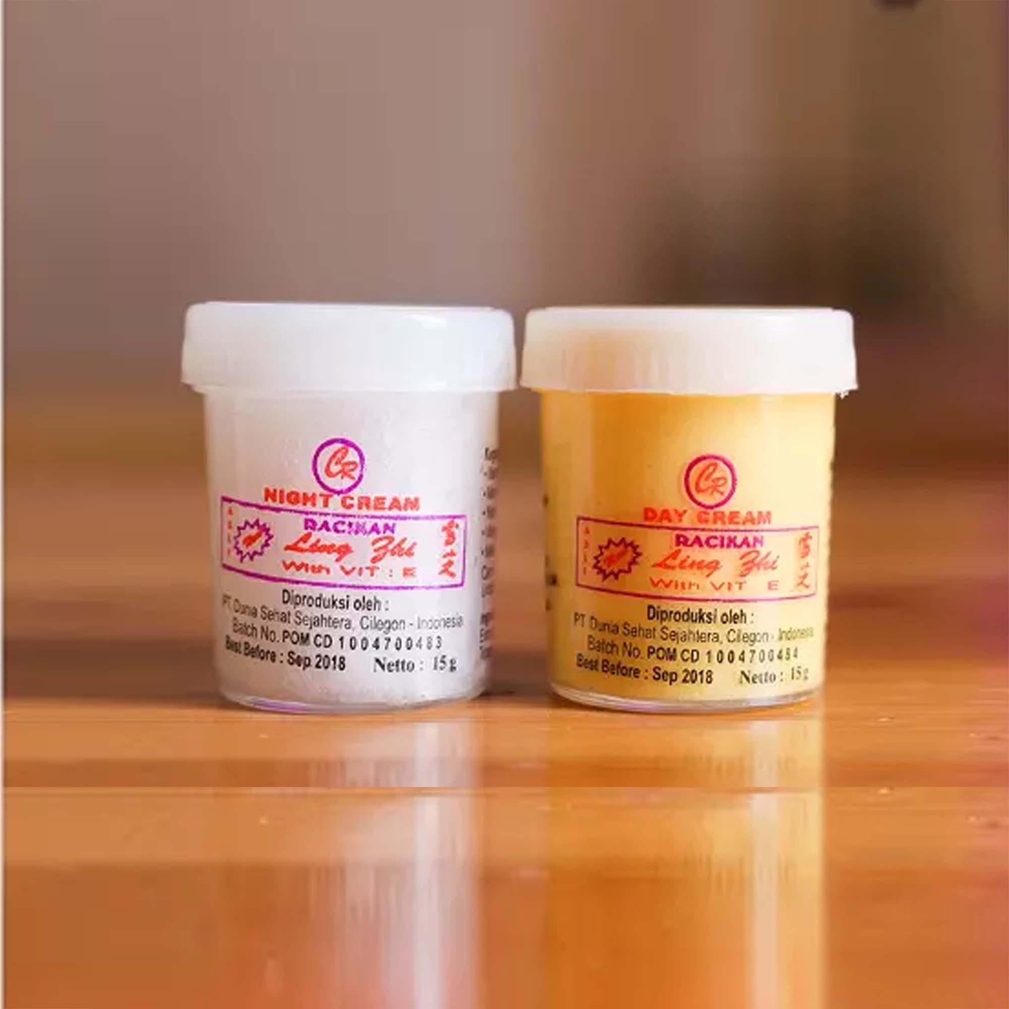 Ling Zhi Paket Cream Siang Dan Malam Pemutih Wajah 