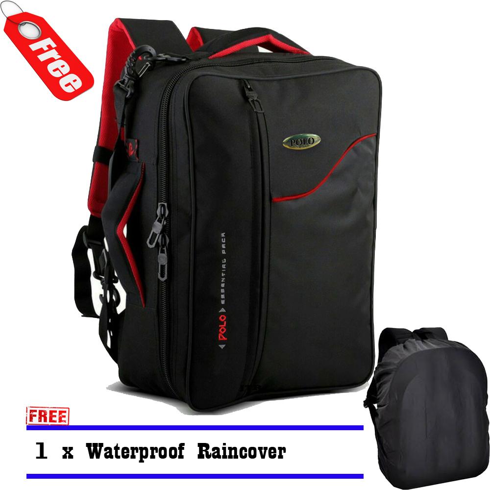 Polo Tas Ransel Pria Multifungsi 34685 Tas Wanita Tas kantor Tas Laptop 3in1 Original - Black