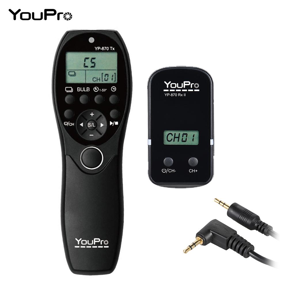 YouPro YP-870 E3 2.4G Wireless Remote Control LCD Timer Shutter Release Transmitter Receiver 32 Channels for Canon 600D 650D 700D 760D 750D 70D 7D2 60D 1100D 1200D 500D 450D Rebel T2i T3i T4i T5i for Pentax Samsung Contax DSLR Camera - intl