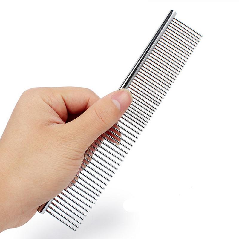 Sisir hewan anjing kucing tanpa gagang bahan besi stainless steel