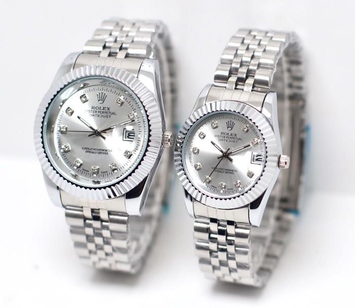 Jam tangan couple / Jam tangan couple murah / Jam tangan couple casio / Jam tangan couple keren / Jam tangan couple swiss army / Jam tangan couple original / Jam Tangan Rolex Couple Rantai Full Silver Harga Sepasang DISKON MURAH!!!
