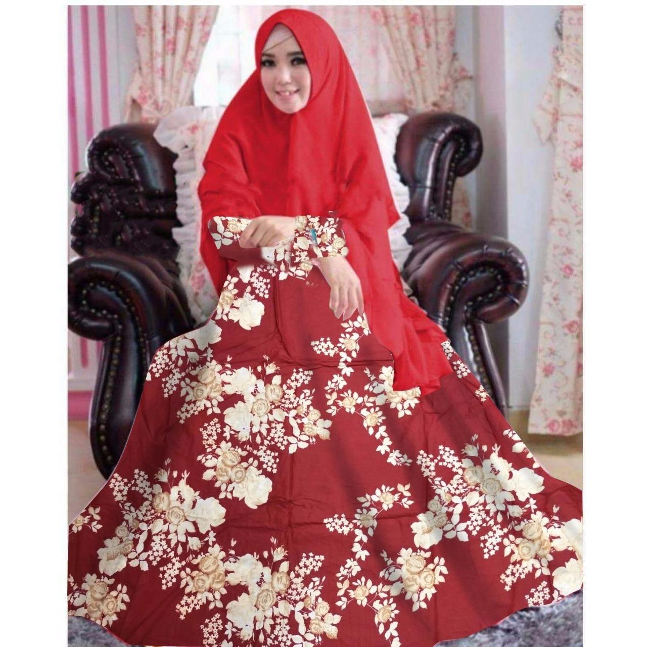 gamis syari EVANIA BIG SIZE/JUMBO/XXL bahan katun jepang plus khimar