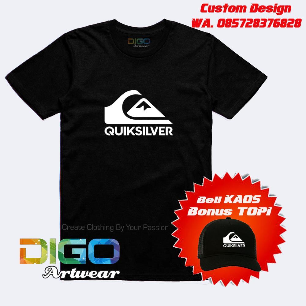 Kaos Quick Silver - T Shirt Quicksilver Branded Distro Best Seller - Bonus Topi Exclusif Quiksilver