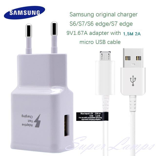Samsung Travel Charger Fast Charging 15W with Micro USB Cable For  S6/S7/S6 Edge/ S7 Edge - Original
