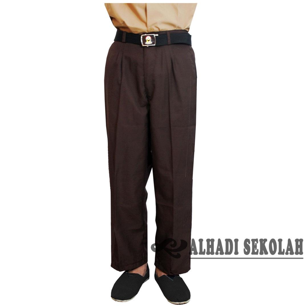 Celana Panjang Warna Coklat, Sekolah Ukuran SD, SMP, SMA, Pramuka, Madrasah- (CPJ001) - Batik Alhadi