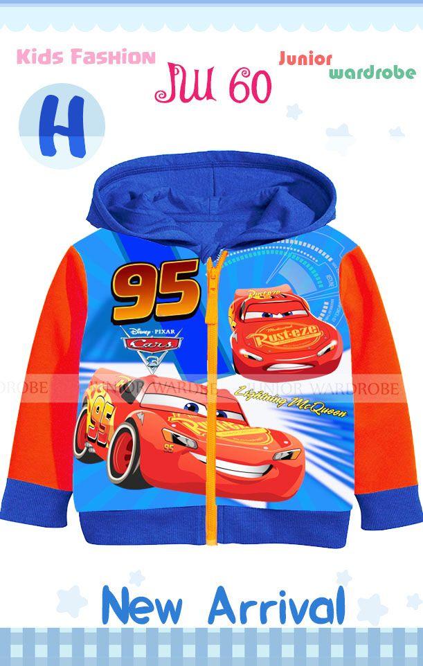jw 60h pakaian anak laki laki / jaket hoodie kaos cars lightning mc queen