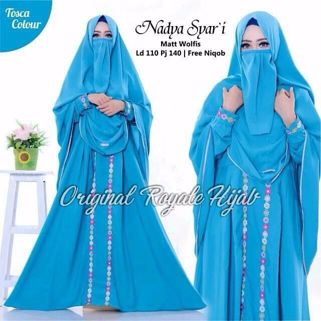 Baju Wanita Baju Gamis Baju Muslim Nadya Syari + Hijab Kerudung