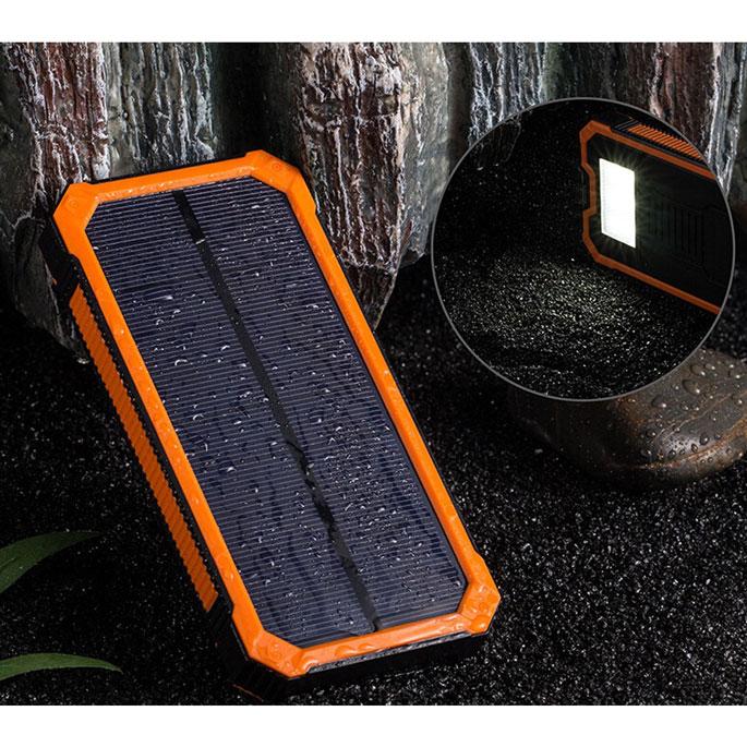 Solar Cell Power Bank 2 USB Port 20000mAh - Orange