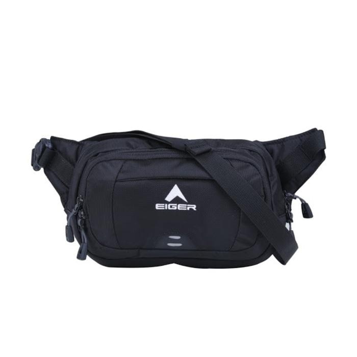 TERLARIS Tas Eiger Pinggang - Waist Bag Wall Run Hitam Original TERMURAH