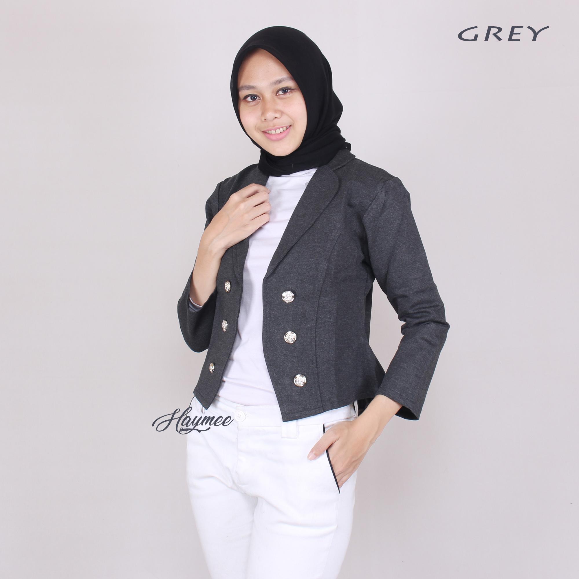HaymeeStore Blazer Wanita Outer Cardigan Cewek Pakaian Formal Cewe Jas Kantor Long Slave Premium