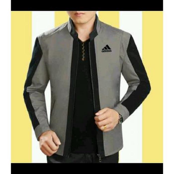 BajuReady 15767 V35 BAJU ATASAN JAKET ADIDAS PRIA DEWASA MODIS KEKINIAN GROSIR TERMURAH COWOK LENGAN PANJANG BAHAN BABYTERRY TERBARU ZAMAN NOW TRENDY WARNA ABU KOMBI HITAM