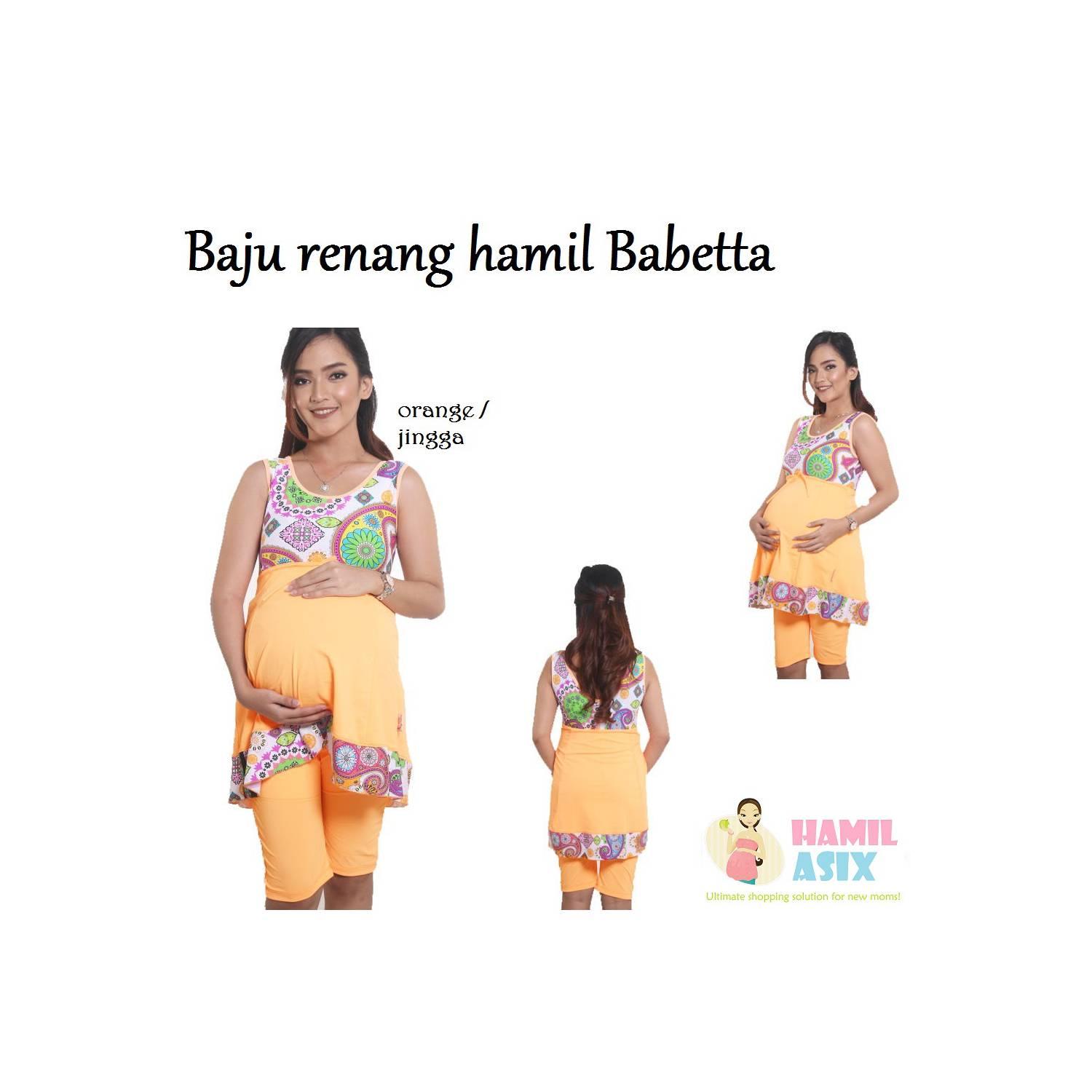 Babetta Baju renang hamil nylon spandex Jingga M / L / XL / XXL