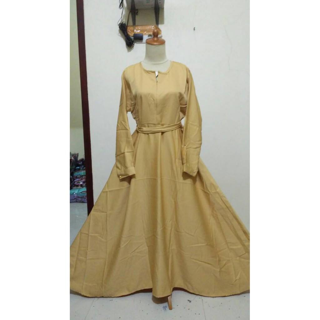 Sale Gamis Balotelli Polos Mayung Clock/Gamis Elegan Kekinian /Resleting Busui