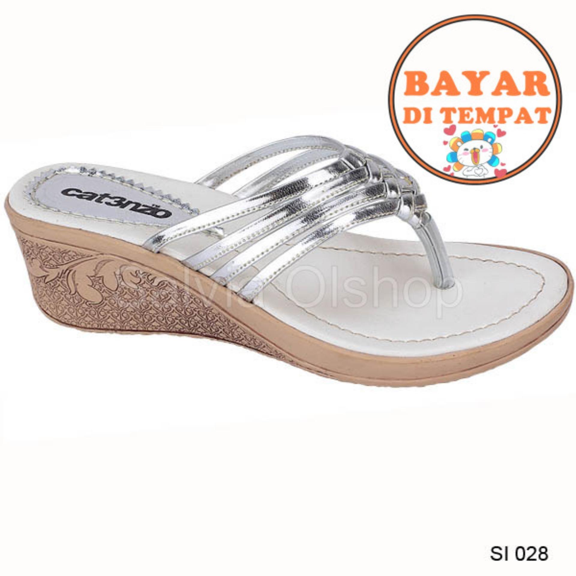 Catenzo Sandal Flat / Selop Wanita Cantik Dan Modis SI 028 - Perak