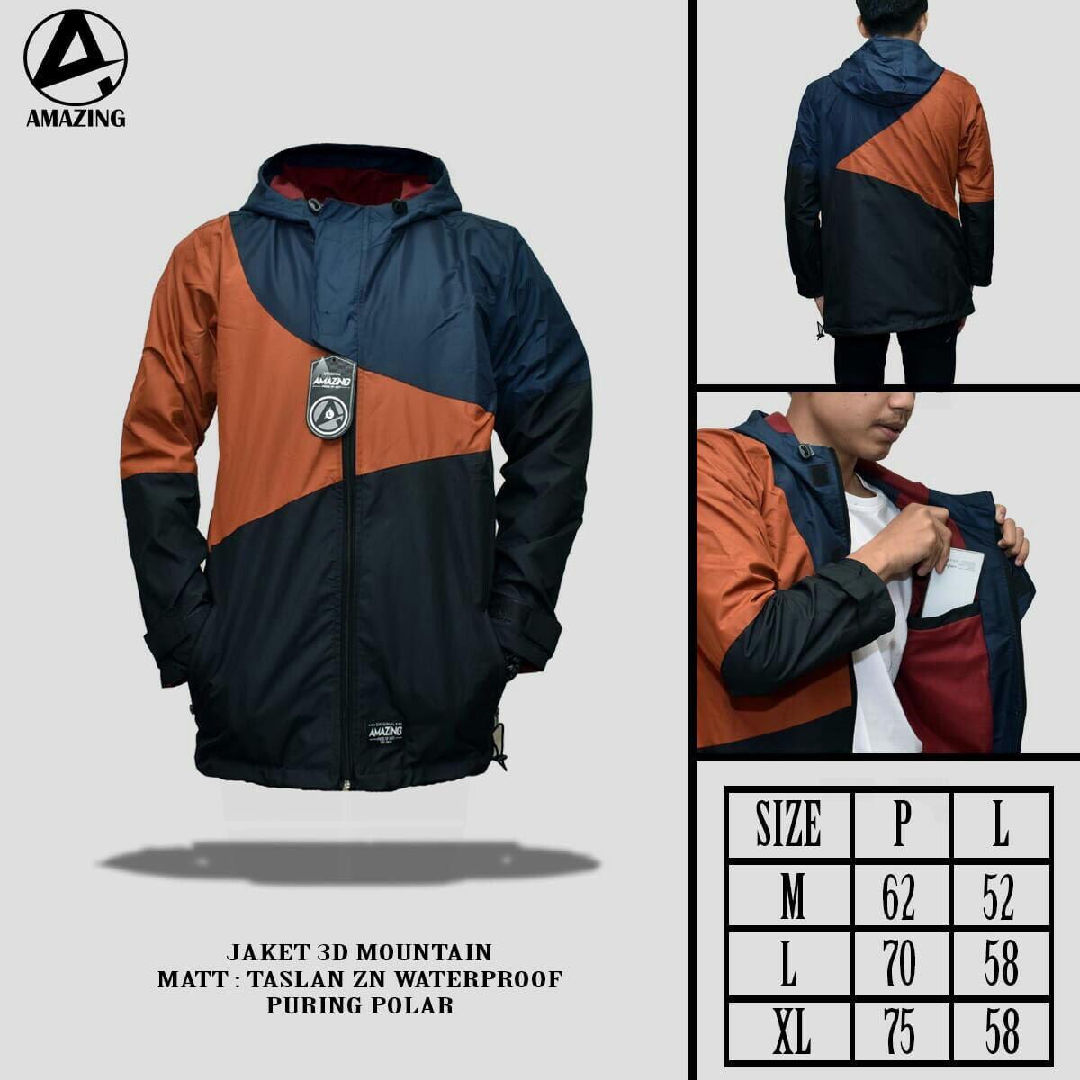 ULTIMOSHION - JAKET 3D MOUNTAIN RAINBOW WATERPROOF