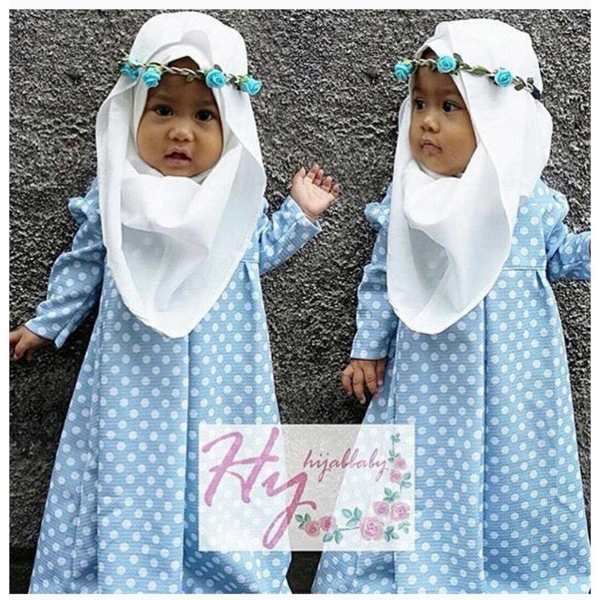 azhari shop - Pakaian Anak Perempuan Fashionable - Gamis Kids - Kid Baby Polkadot