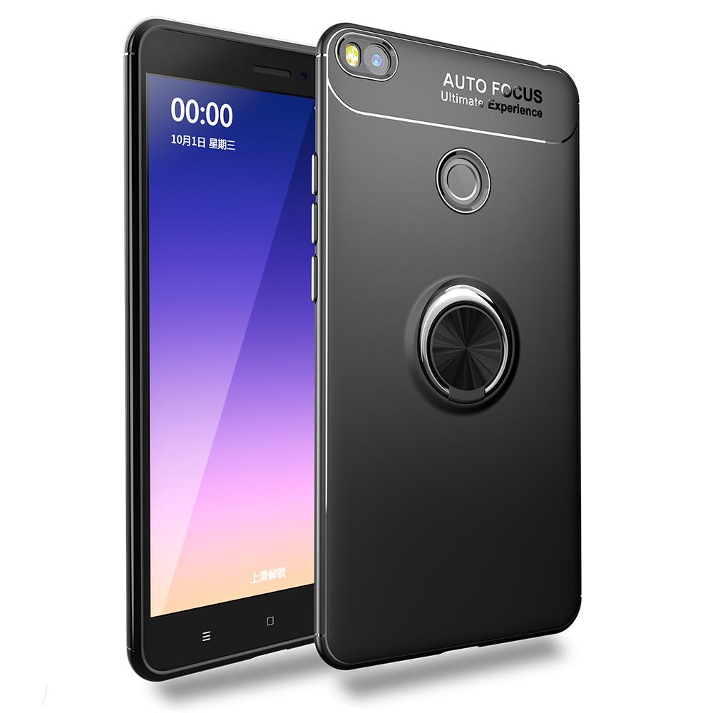 Lenuo Magnetik Mobil Penahan Case untuk Xiaomi Mi Maksimum 2 Campur Warna Lingkaran Braket Sampul Belakang Jari Lingkaran Semua- dalam-Satu Case S