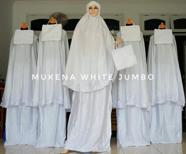 Mukena Bali Dewasa Bahan Rayon Premium Warna PUTIH Jumbo - MY Collection