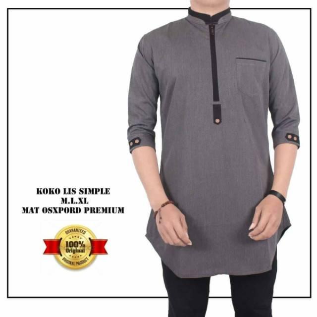 Gamis zipper Pria Kurta Pakistan Qurta Pocket Lis Hedlong sunnah Baju Muslim Remaja Dewasa Slimfit (Navy M)
