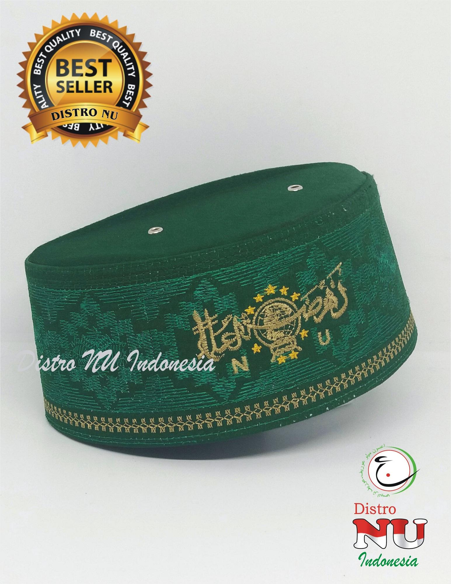 PECI NU HIJAU BORDIR BAGUS KUAT - songkok Nasional / sagofah / gamis / sarung / sorban / peci as-sagofah / Syekermania / Sajadah Kopyah /Peci Haji / solawat sholawat / sandal / sepatu / seragam sekolah / kaos distro wong nu / distro nu / karpet