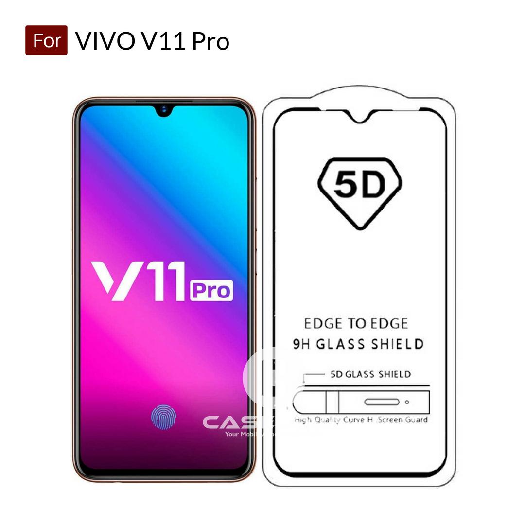Caselova Premium Full Cover Tempered Glass 5D Round Curved Edge For Vivo V11 Pro Layar 6.41 inch - Black