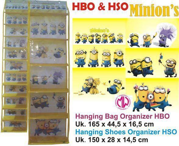 1 Set Hanging Bag Shoes Organizer Rak Tas Sepatu Gantung Minion