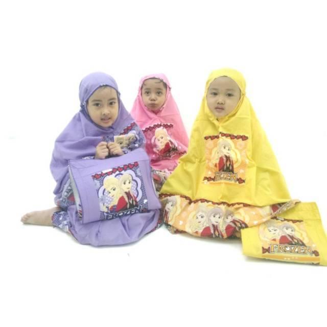 Mukenah Frozen ukuran S (2-3th) orange