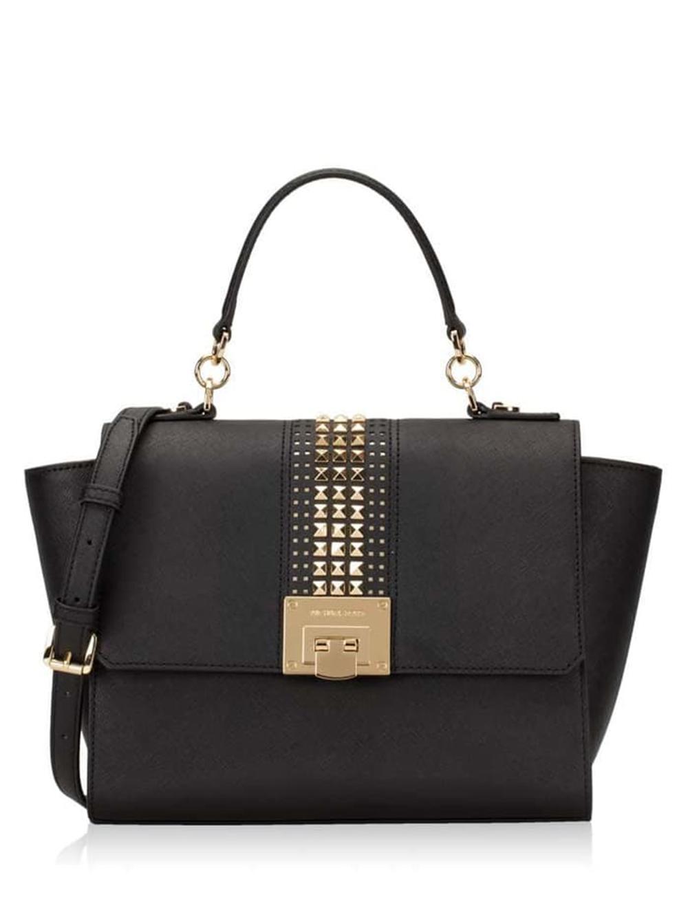 Tas Michael Kors Tina Studded East West Satchel Black Medium Authentic Original Asli USA Store / Counter