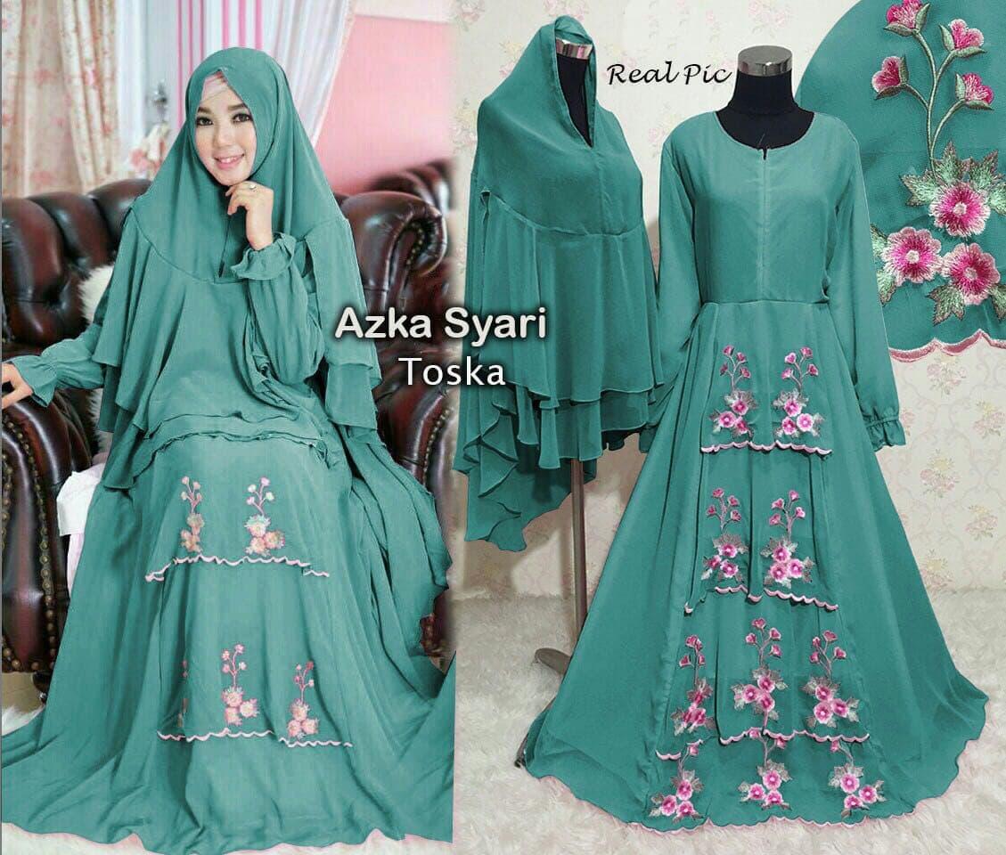 BAJU GAMIS PESTA SYARI BERGO MUSLIM JUMBO UKURAN XXL ZASKIA TOSCA