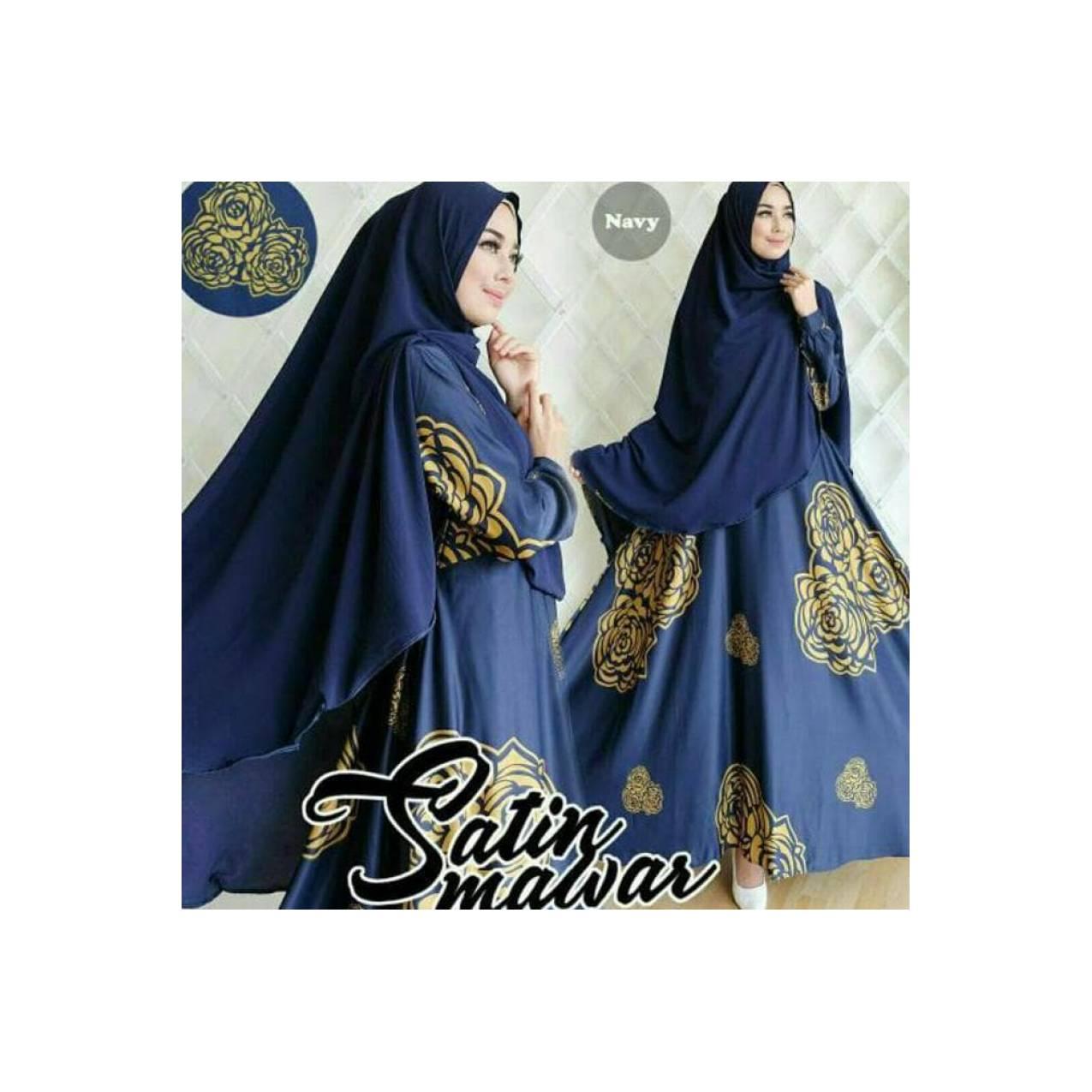 SET GAMIS SYARI SATIN IMPORT KLOK MAYUNG 4 METER+BERGO PANJANG 146 CM