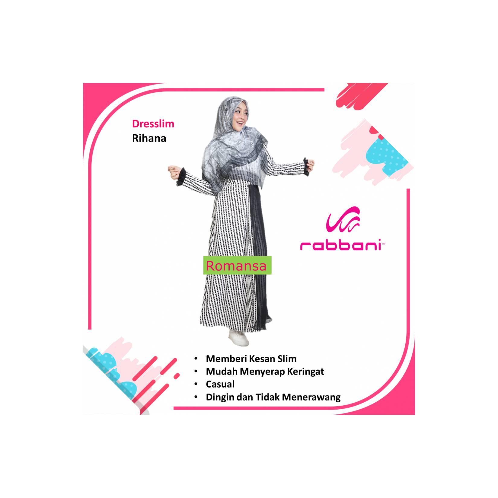 Gamis modern RABBANI Dresslim Rihanna - Hitam