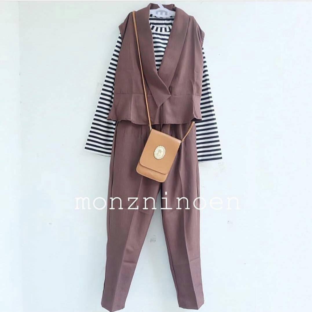 Baju Original Monzi Jumpsuit Balotelly Hijab Casual Pakaian Muslim Wanita Muslim Modern Terbaru Termurah 2018