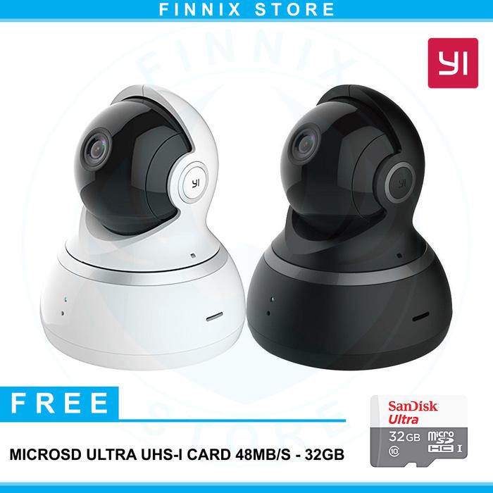 Sedang Diskon!! Xiaomi Yi Dome 1080P Smart Ip Camera Inter - Black + Free Sandisk 32Gb - Hitam - ready stock