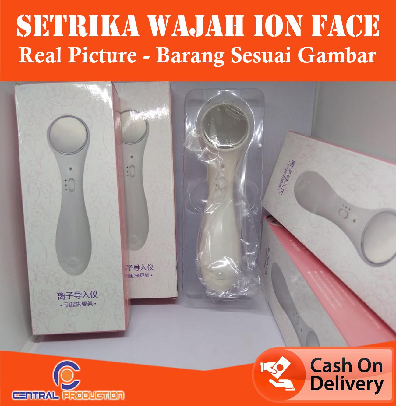 Setrika wajah / Ion Face Maasager Pink/Putih REAL PICTURE