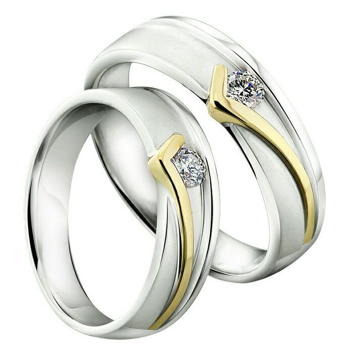 Cincin Pernikahan Cincin Tunangan Couple Bahan Perak Kode123
