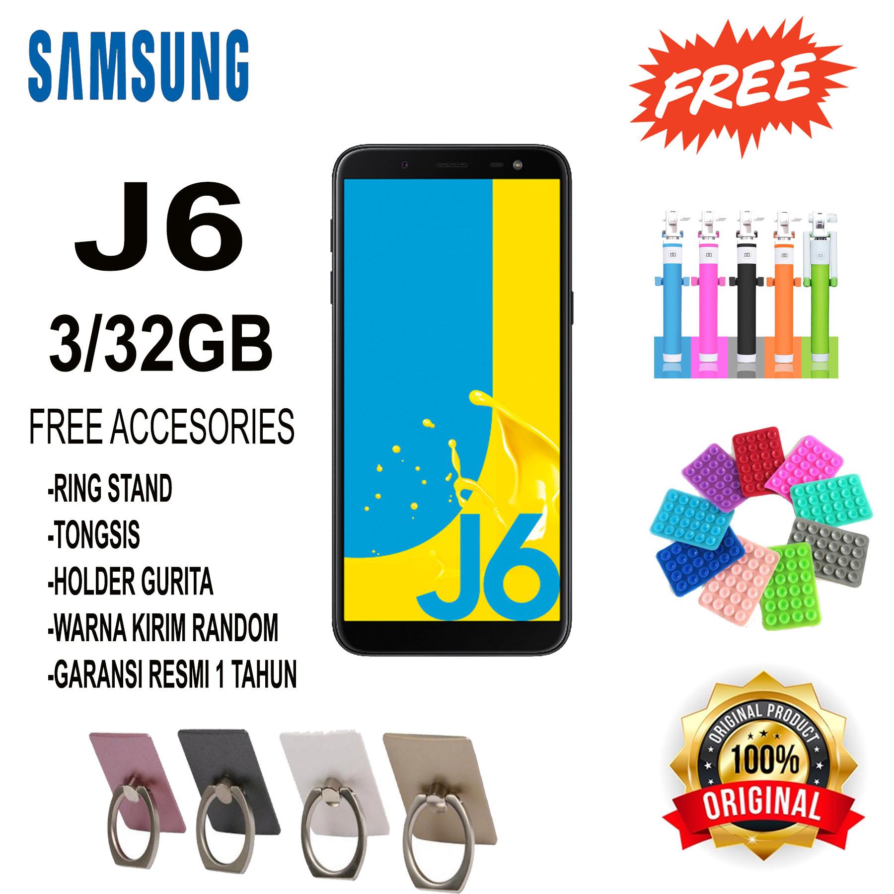 Samsung J6 Smartphone - 3/32GB - Garansi Resmi - Free Accesories 