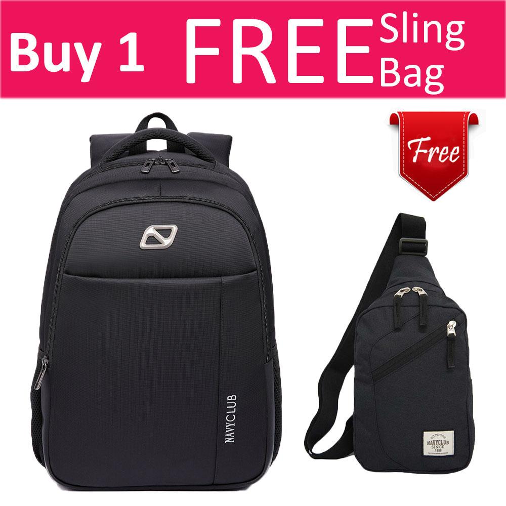 Navy Club Tas Selempang Travel - Tas Punggung Tahan Air - Sling Bag Tas Pria Tas Wanita 5032 - Hitam