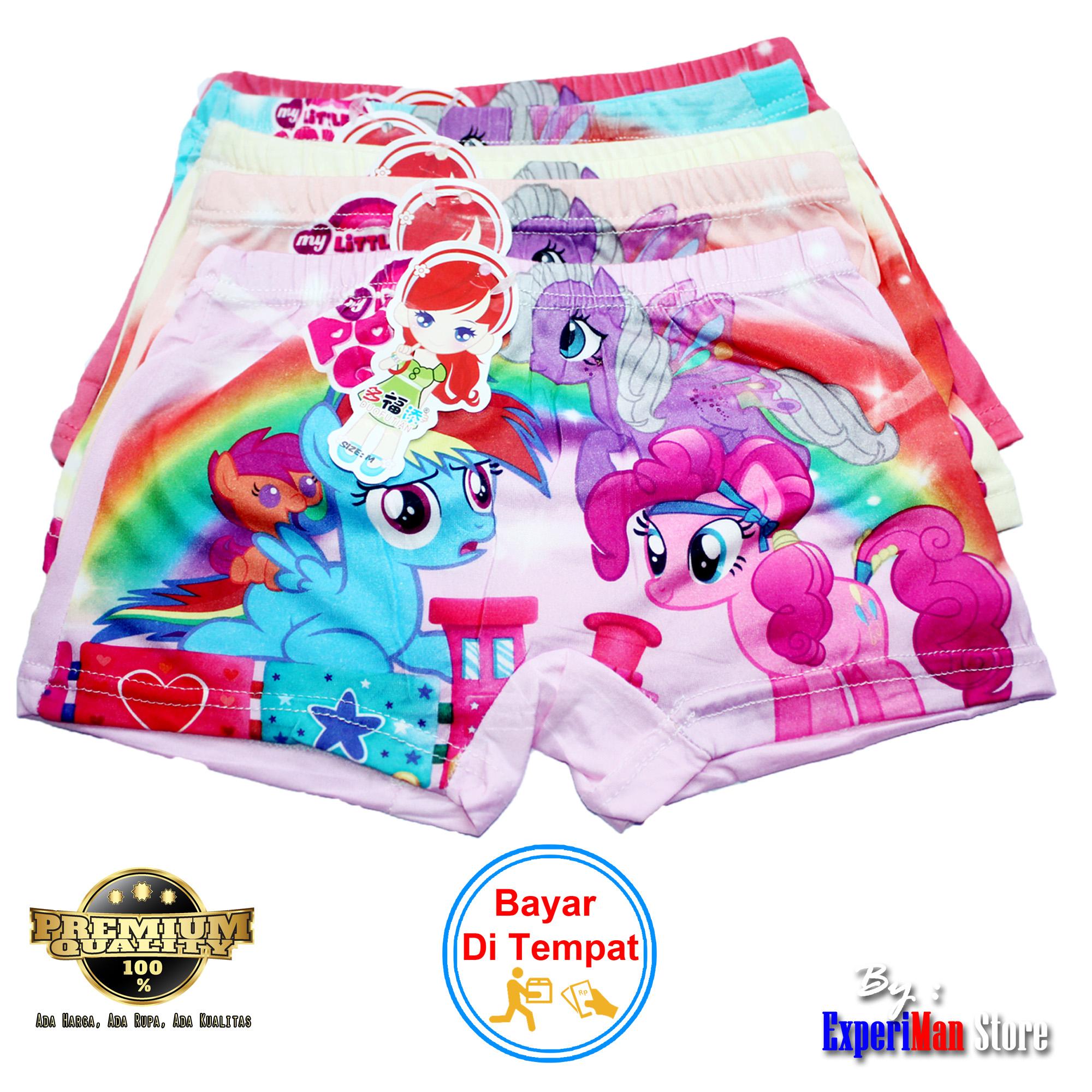 6 Pcs Celana Dalam / Boxer Anak Perempuan Motif Litle Pony