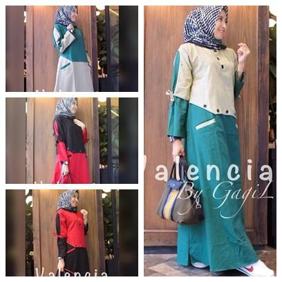 BIG SALE VALENCIA MAXY | BAJU MURAH | DRESS MURAH | GAMIS SYARI TERBARU | TANAH ABANG (ATAS GREY-TOSKA)