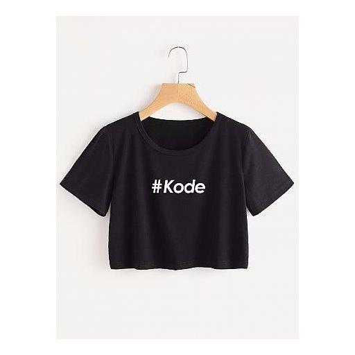AmorShop Kode Crop Tee /Tshirt Crop / Casual Crop Tee