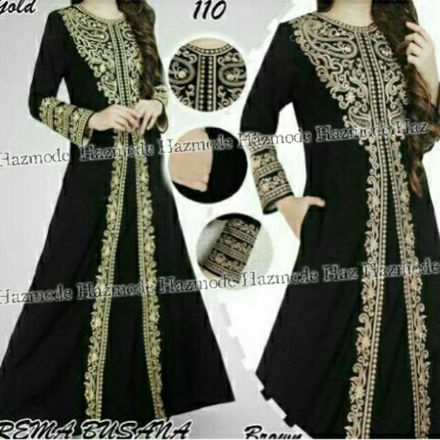 Abaya Kebaya NEW MOTIF BEST SELLER Gaun Dres Jubah Gamis Bordir Gladiator (M)