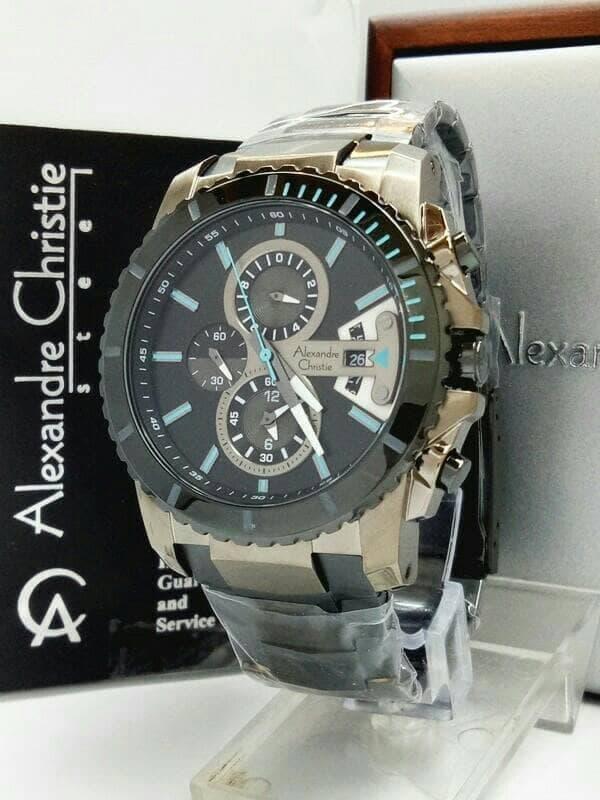 Terbaru!! Jam Tangan Alexander Christi Ac 6455 Pria Brown Black Original - ready stock